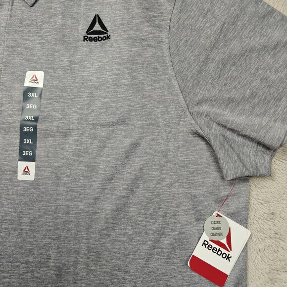 Reebok Performance Polo Shirt Men's 3XL Golf Tennis Classic Fit Gray NWT - Picture 2 of 7